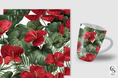 Tropical Red Anthurium Seamless Pattern Product Image 4