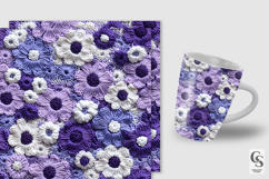Purple and White Crochet Floral Seamless Pattern Product Image 2