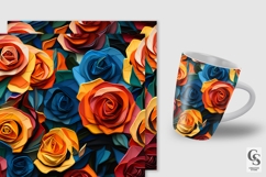 Mixed Media 3D Roses Digital Papers Product Image 2