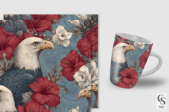 American Floral Eagle Seamless Patterns Product Image 5
