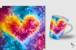 Rainbow Tie Dye Heart Background Product Image 4