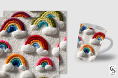 Crochet Rainbow and Clouds Seamless Pattern Product Image 4