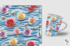 3D Pastel Beaded Roses Seamless Patterns Product Image 2