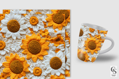 3D Crochet Sunflowers Lace Seamless Pattern Product Image 2