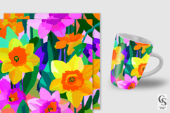 Watercolor Bright Daffodil Floral Patterns Product Image 5