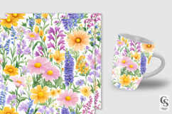 Pastel Watercolor Floral Garden Digital Paper Product Image 2