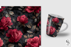 Gothic Textured Rose Flowers Seamless Patterns Product Image 2