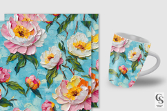Impasto Painted Peony Flowers Patterns Product Image 2