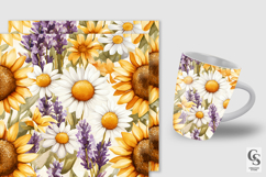 Summer Watercolor Sunflowers &amp; Lavender Floral Patterns Product Image 2