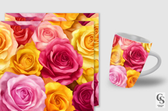 Pink and Yellow Roses Seamless Patterns Product Image 2