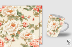 Vintage Pink Peony Flowers Seamless Patterns Product Image 4