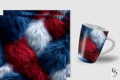 Patriotic Red Blue Animal Fur Seamless Patterns Product Image 2