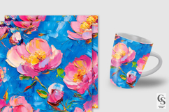 Impasto Paint Pink Peonies Patterns Product Image 5