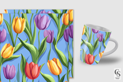Colorful Tulip Flowers Seamless Patterns Product Image 2