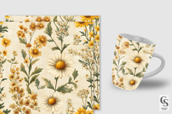Vintage Daisy Flowers Digital Papers Product Image 3