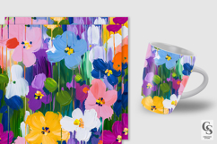 Abstract Colorful Painted Flowers Pattern Product Image 2