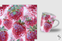 3D Transparent Red Strawberries Seamless Patterns Product Image 3