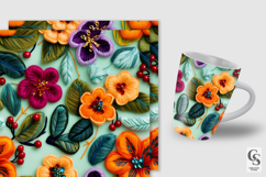 Tropical Felt Flowers Seamless Patterns Product Image 2