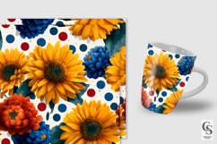 Bold Dotted Sunflowers Seamless Patterns Product Image 2