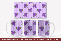 Grapes Stripe Mug Wrap | 15 Oz Mug Wrap | Coffee Mug Product Image 1