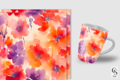 Loose Painted Vibrant Watercolor Floral Digital Papers Product Image 2