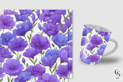Purple Flax Flowers Digital Paper Product Image 2
