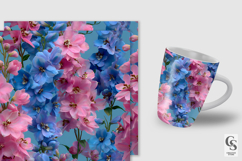 Pink and Blue Delphinium Flower Pattern Product Image 4