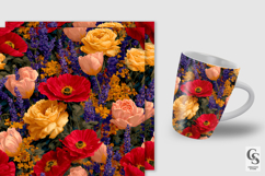 Painterly Poppy and Lavender Flowers Patterns Product Image 5