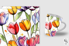 Vibrant Watercolor Painted Tulip Pattern Product Image 4