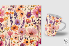 Watercolor Wildflowers Seamless Patterns Product Image 2