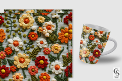 Autumn Knitted Flowers Seamless Patterns Product Image 2
