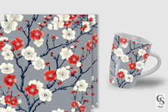 Patriotic Cherry Blossoms Digital Paper Product Image 2