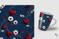Patriotic Floral Hearts Embroidery Seamless Patterns Product Image 2