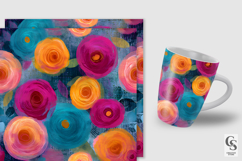 Painted Floral Rosette Seamless Pattern Product Image 2