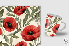 Watercolor Red Poppies Seamless Pattern Product Image 2