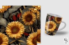 Wheat &amp; Sunflowers Garden Digital Paper Product Image 2