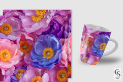 Vibrant bold peony flowers Seamless Pattern Product Image 2