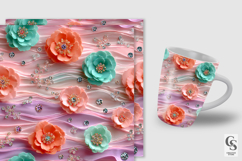 Rhinestones and Camellia Flowers Pattern Product Image 2