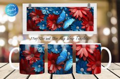 3D Patriotic Butterfly And Flowers 11, 12 &amp; 15 Oz Mug Product Image 1