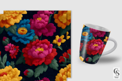 Colorful Mexican Flowers Embroidery Seamless Patterns Product Image 2