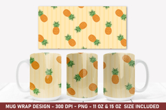 Pineapple Stripe Mug Wrap | 15 Oz Mug Wrap | Coffee Mug Product Image 1
