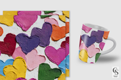 Impasto Painted 3D Hearts Seamless Patterns Product Image 5