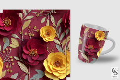 Paper Art Flowers Seamless Patterns Product Image 5