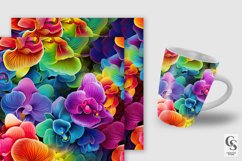 Rainbow Orchid Flowers Pattern Digital Papers Product Image 5