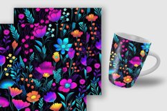 Neon Wildflowers Seamless Pattern Digital Papers Product Image 2