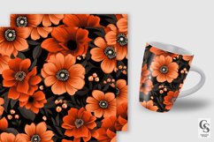 Orange &amp; Black Flowers Pattern Digital Papers Product Image 5