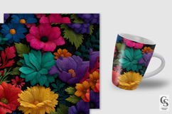Rainbow Embossed Floral Embroidery Seamless Pattern Product Image 4