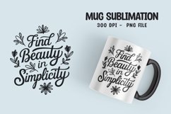 Inspirational quotes with flower mug design png Product Image 1