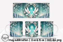 Christmas mug sublimation designs, Winter landscape png Product Image 1