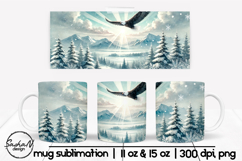 Christmas mug sublimation designs, Winter landscape png Product Image 1
